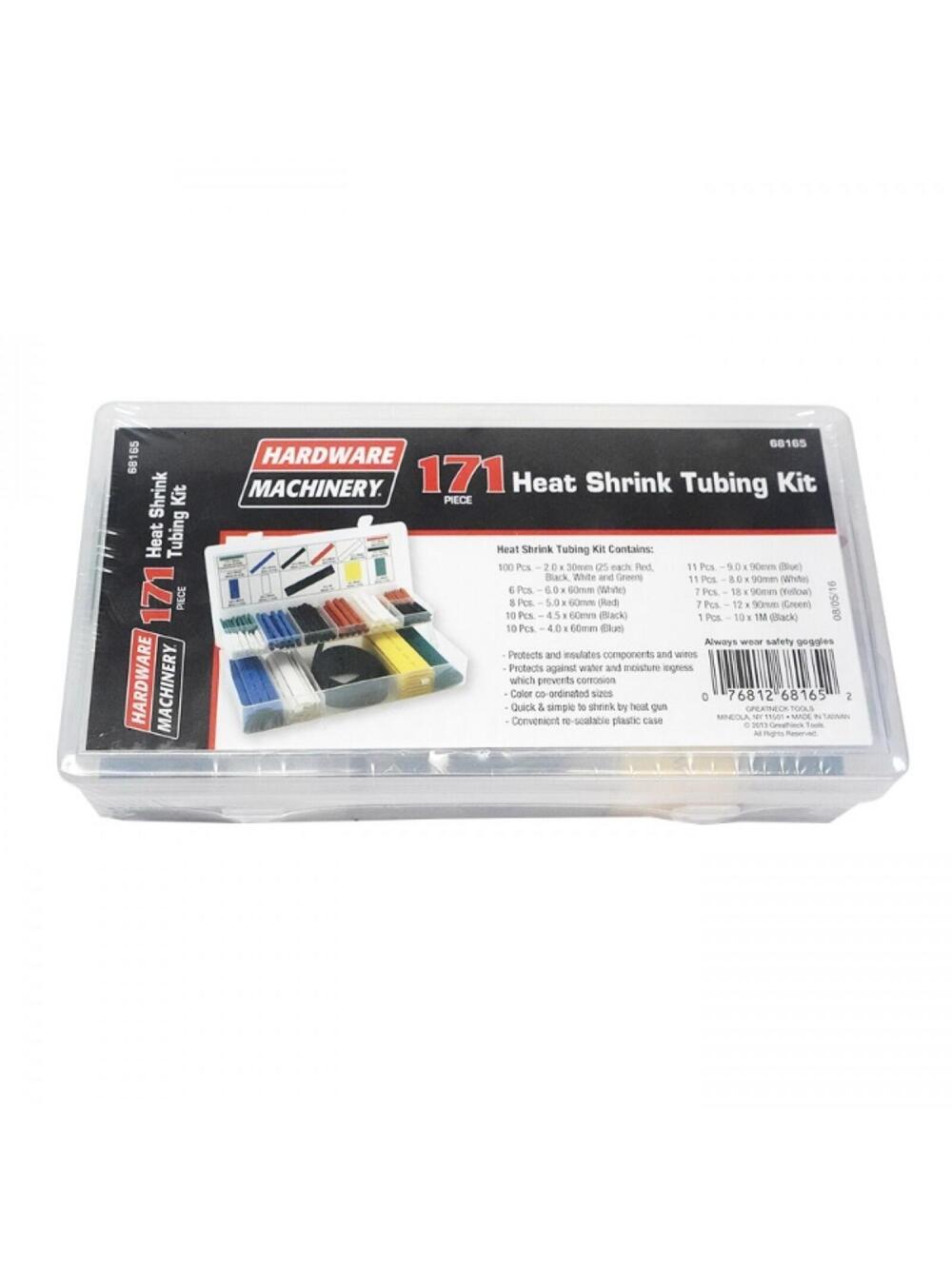 Heat Shrink Tubing 2:1 Ratio Assortment Set 171pcs 10 Sizes Various Colors
